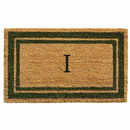 Monogram Door Mat, Natural, Sage Green, 18 in W x 30 in L